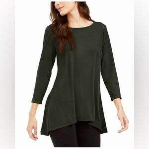 ALFANI Dark Green 3/4 Sleeve Tunic